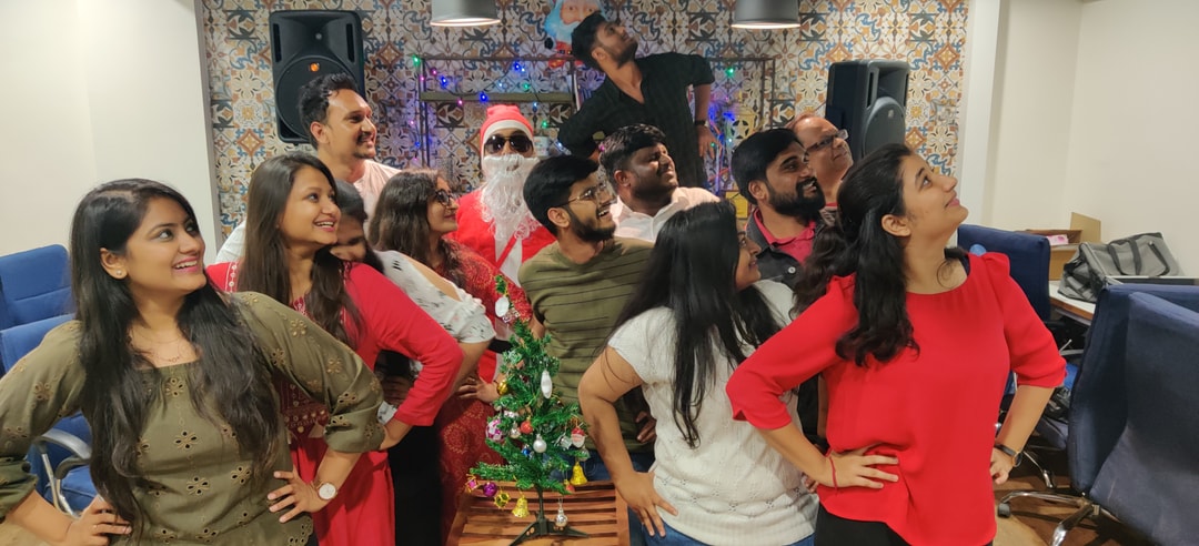 Fun while posing at the party