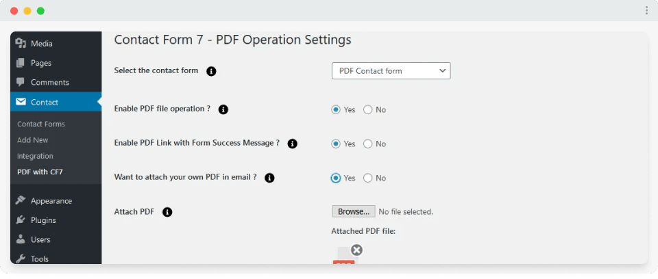 Contact Form 7 Backend Configuration