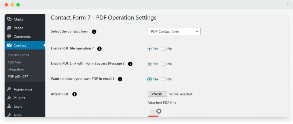 Contact Form 7 Backend Configuration
