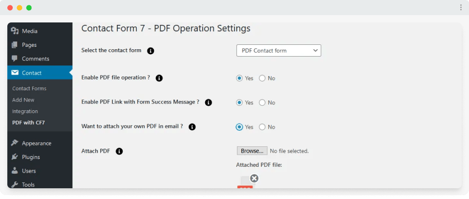 Contact Form 7 Backend Configuration