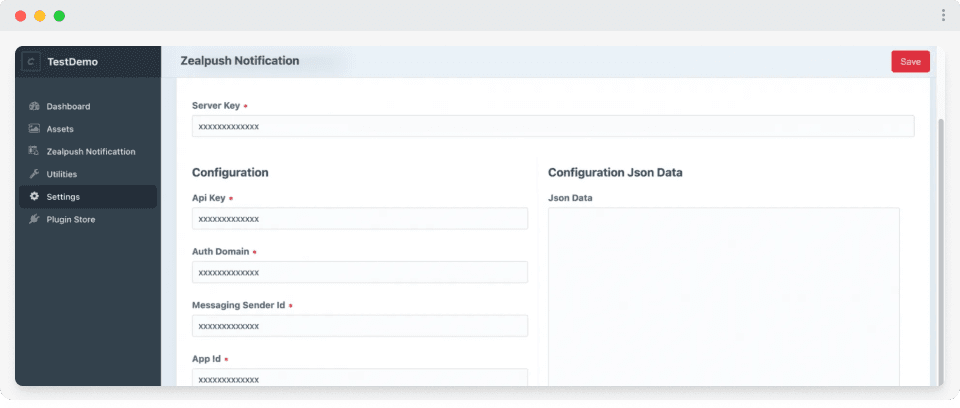 Frontend of ZealPush Notification
