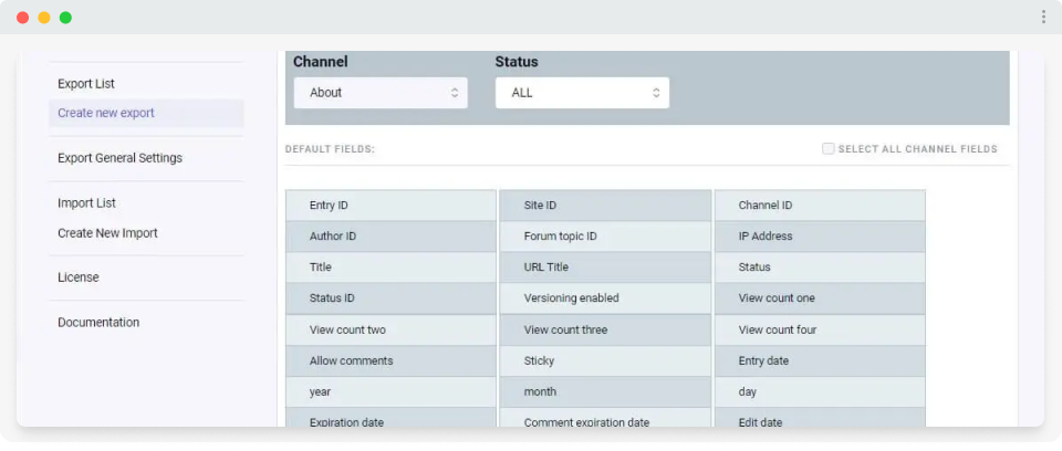Close-up of Smart Import Export software's interface