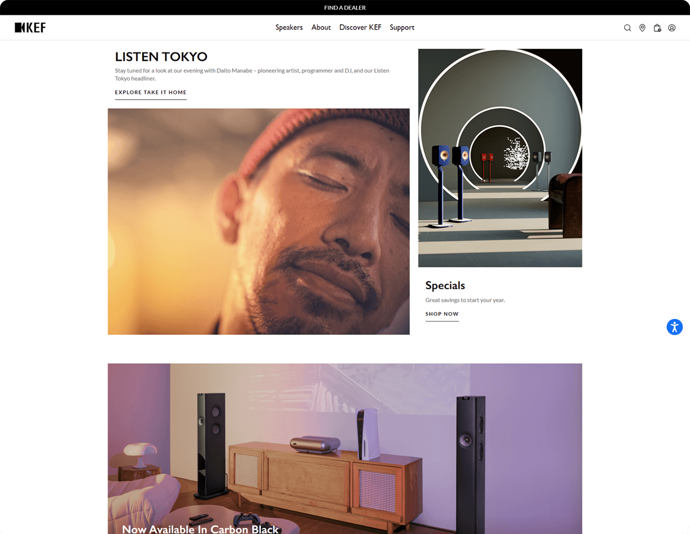 KEF Direct Home page