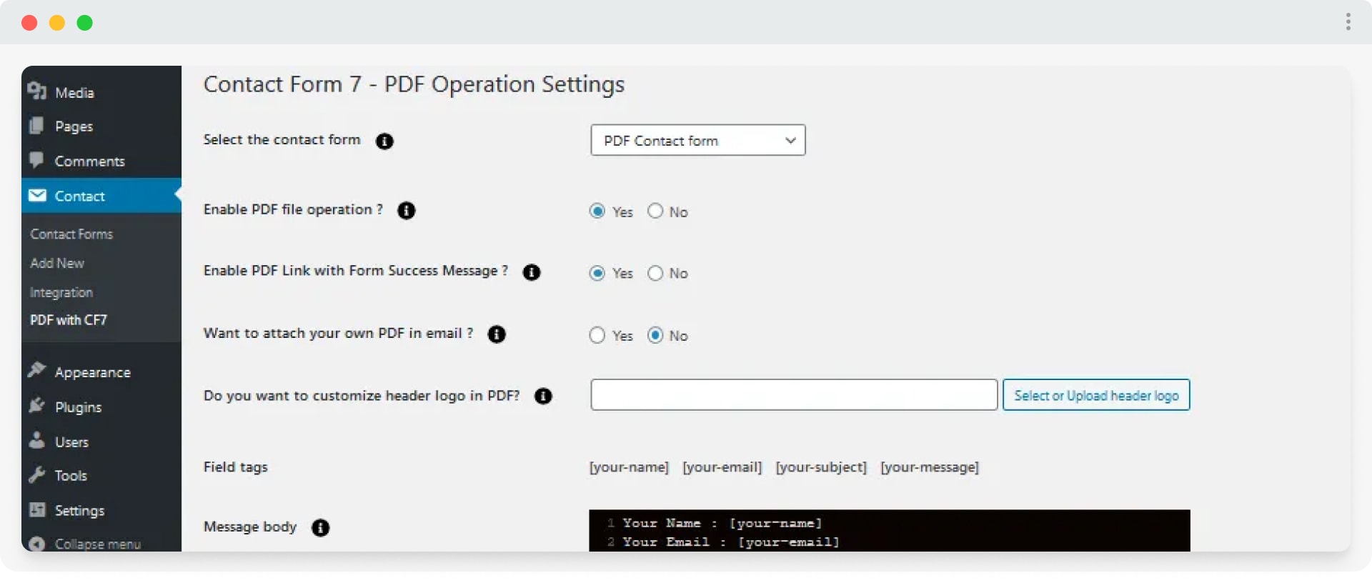 Abandoned Contact Form 7