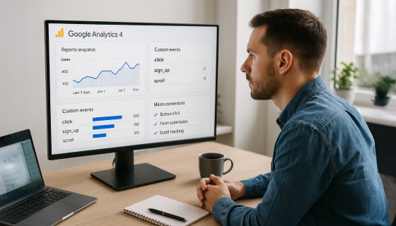 Digital marketer tracking GA4 data