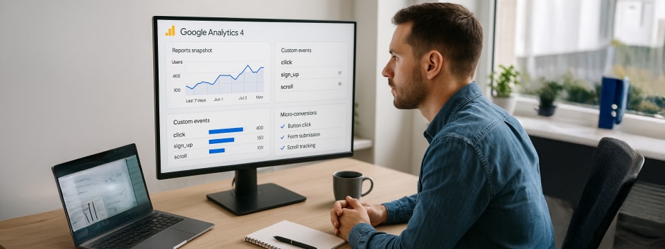 Digital marketer tracking GA4 data