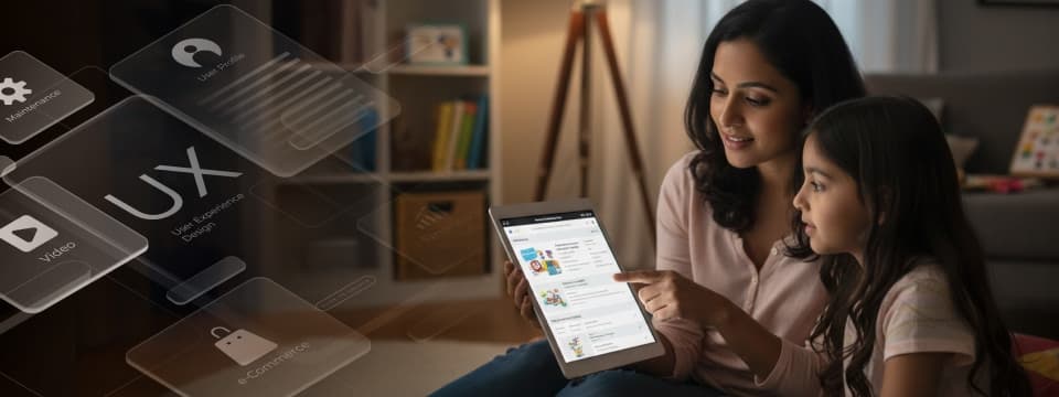 Typography for baby store UX showing trust