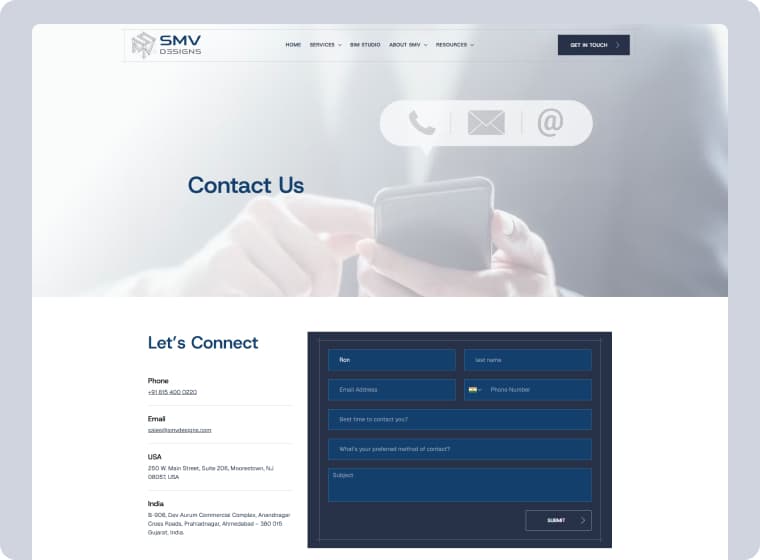 Contact SMV Designs