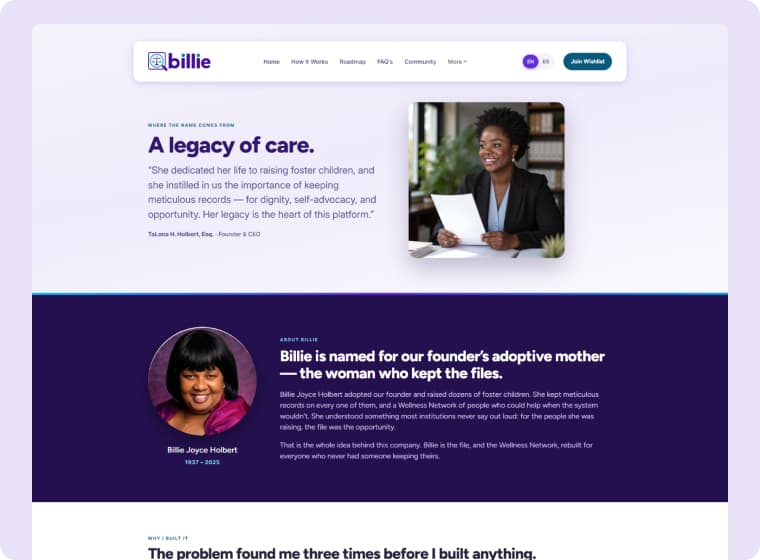 Founder Story Section