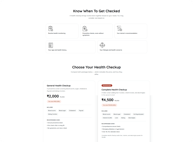 Health Checkup Packages