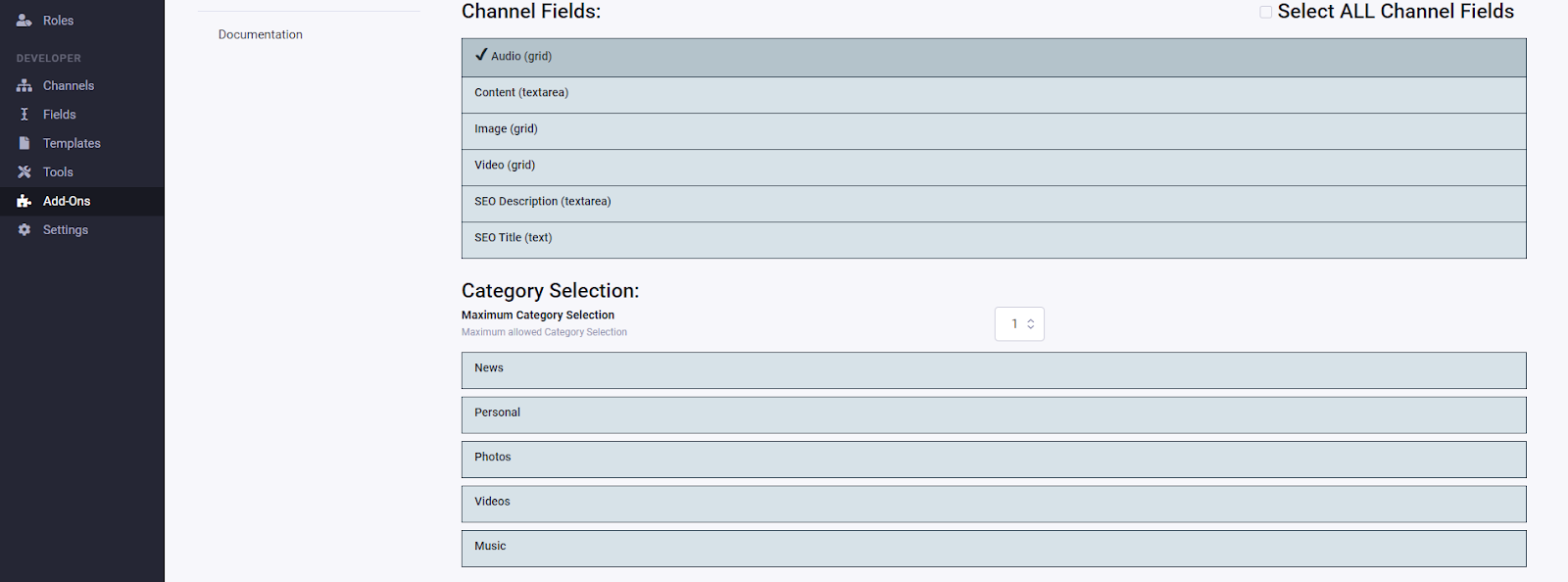 Smart Channel Forms for ExpressionEngine - channel fields and categories